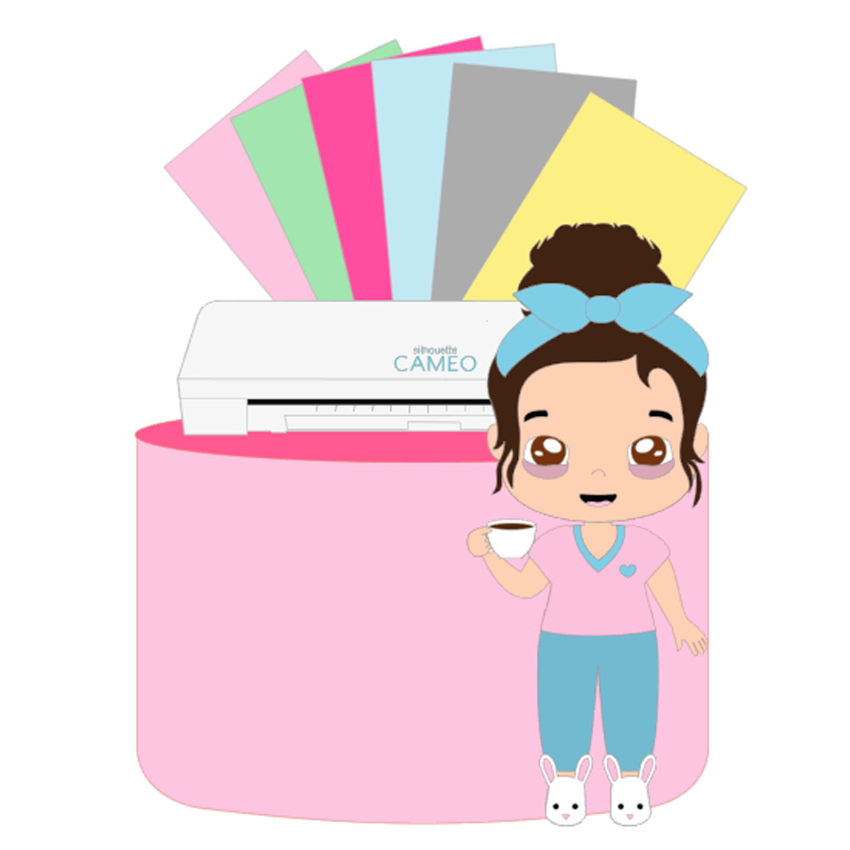 Arquivo De Corte: Topo Silhouette Cameo Papeleira 001