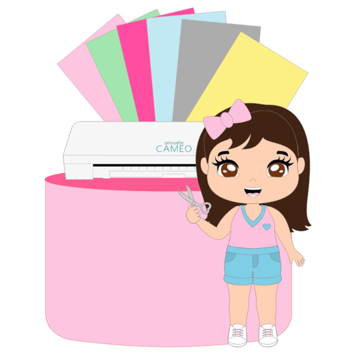 Arquivo De Corte: Topo Silhouette Cameo Papeleira 002