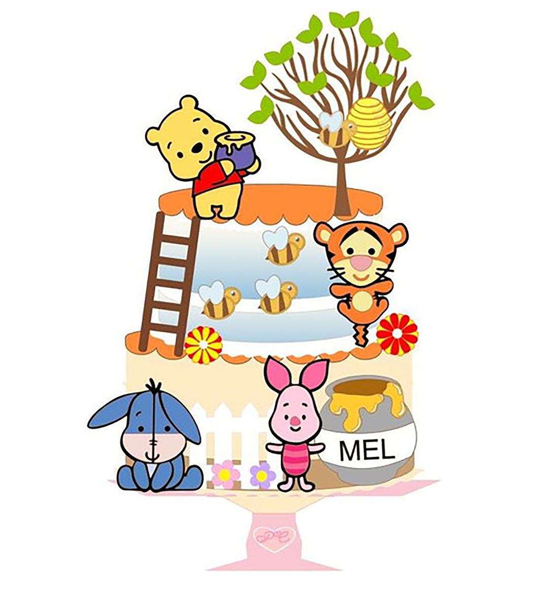 KIT C/ 5 ARQUIVO DE CORTE: TOPO URSINHO POOH 003