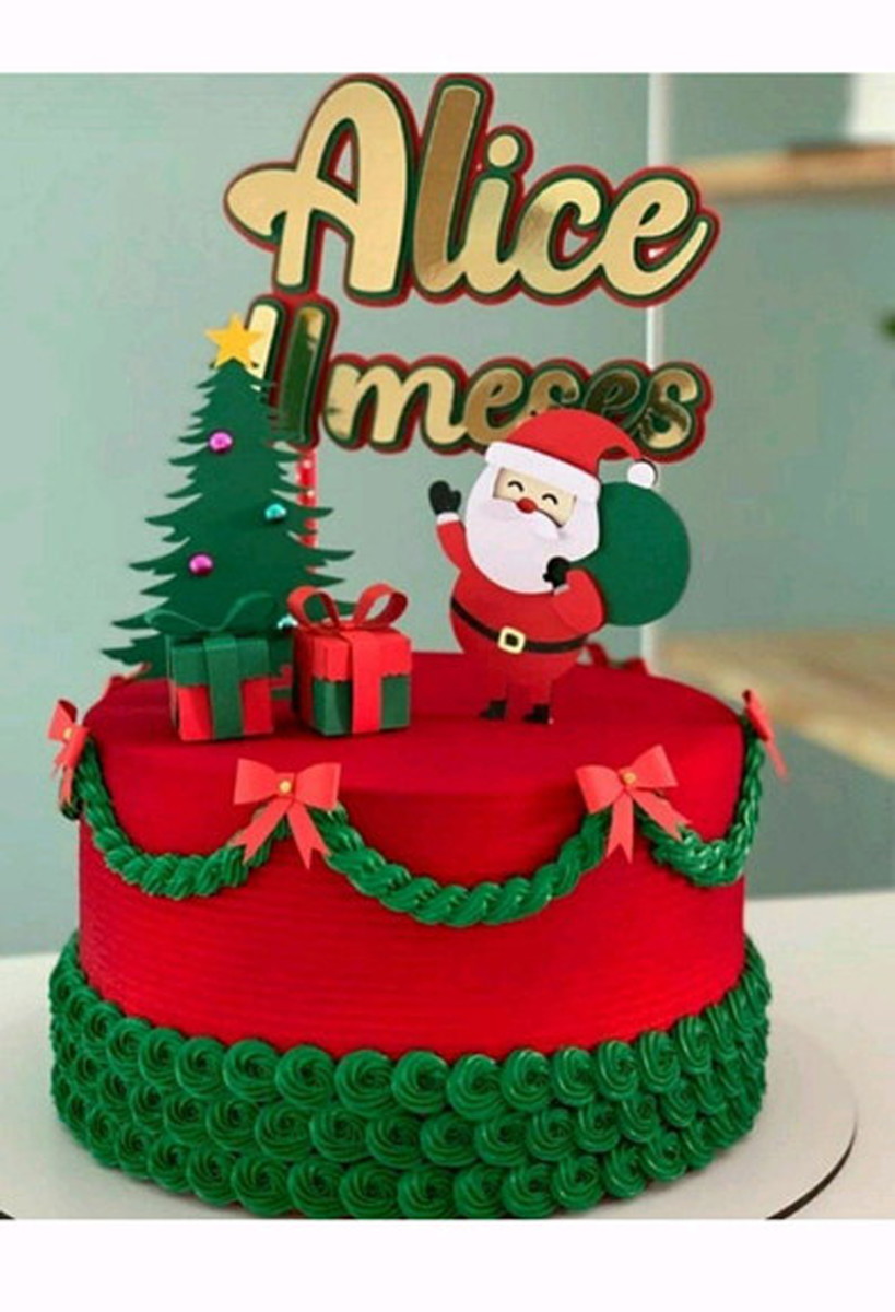Arquivo de Corte: Topo Natal em Camadas Noel com Saco 074