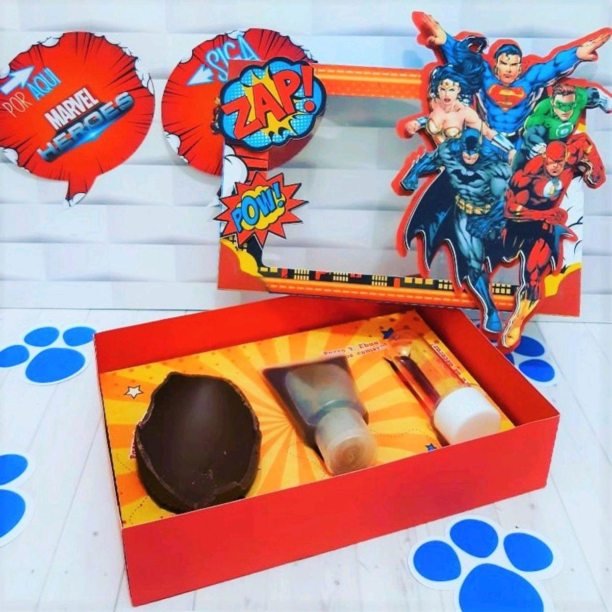 ARQUIVO DE PASCOA CAIXA MINI CONFEITEIRO SUPER HEROIS #3487