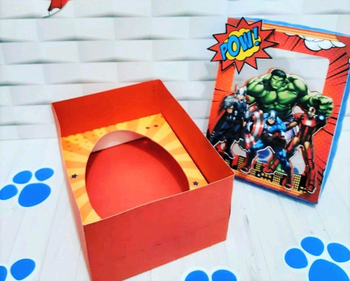 ARQUIVO DE PASCOA CAIXA OVO DE COLHER SUPER HEROIS #3516 - Imagem 3