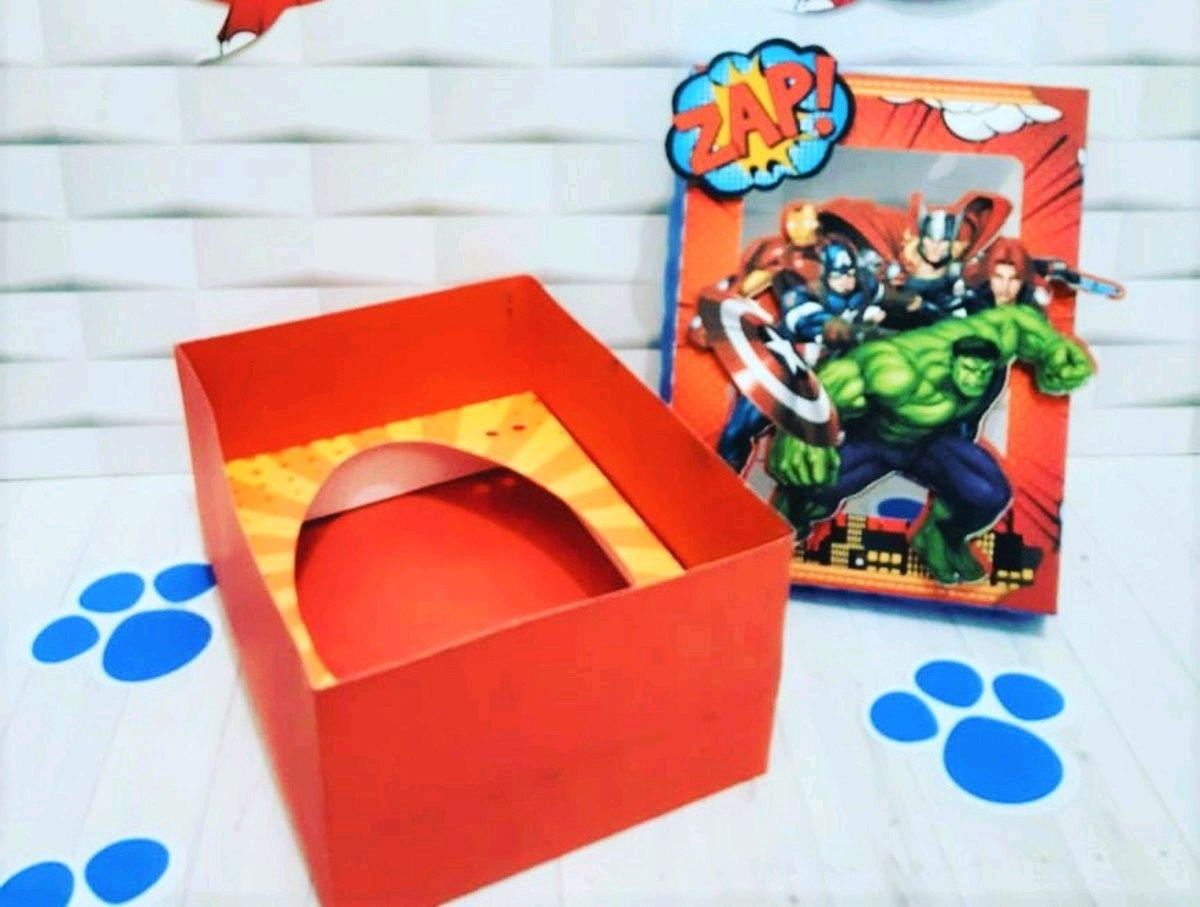 ARQUIVO DE PASCOA CAIXA OVO DE COLHER SUPER HEROIS #3517