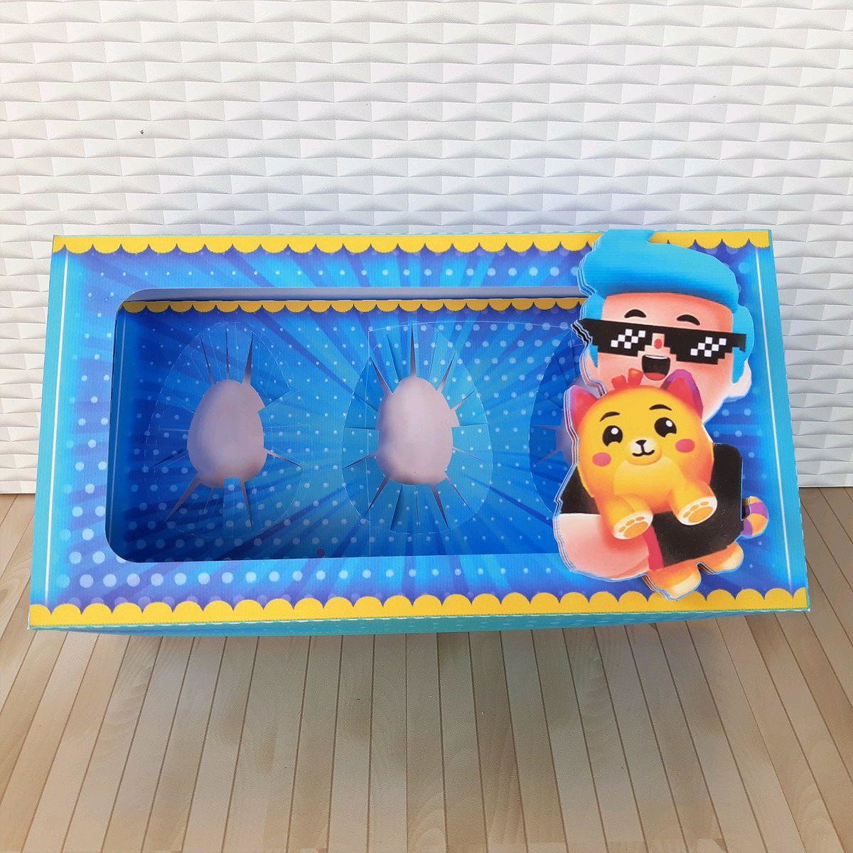 ARQUIVO DE PASCOA CAIXA PK XD MENINO COM 3 OVOS DE 100g 3674 - Imagem 2