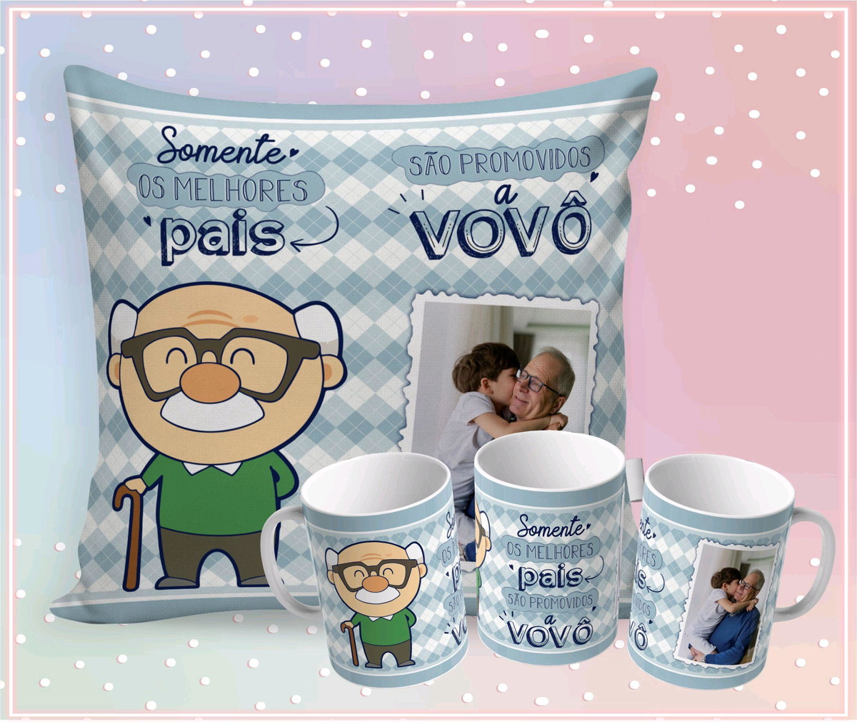 ARQUIVO DIA DOS AVOS KIT SUBLIMACAO CANECA ALMOFADA E CAMISA - Imagem 2