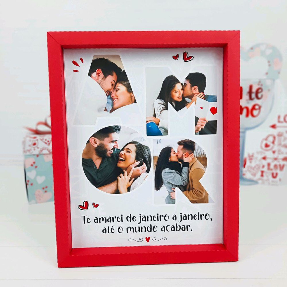 Arquivo Dia dos Namorados Quadro Fotos Coração + Amor #5621 - Imagem 3