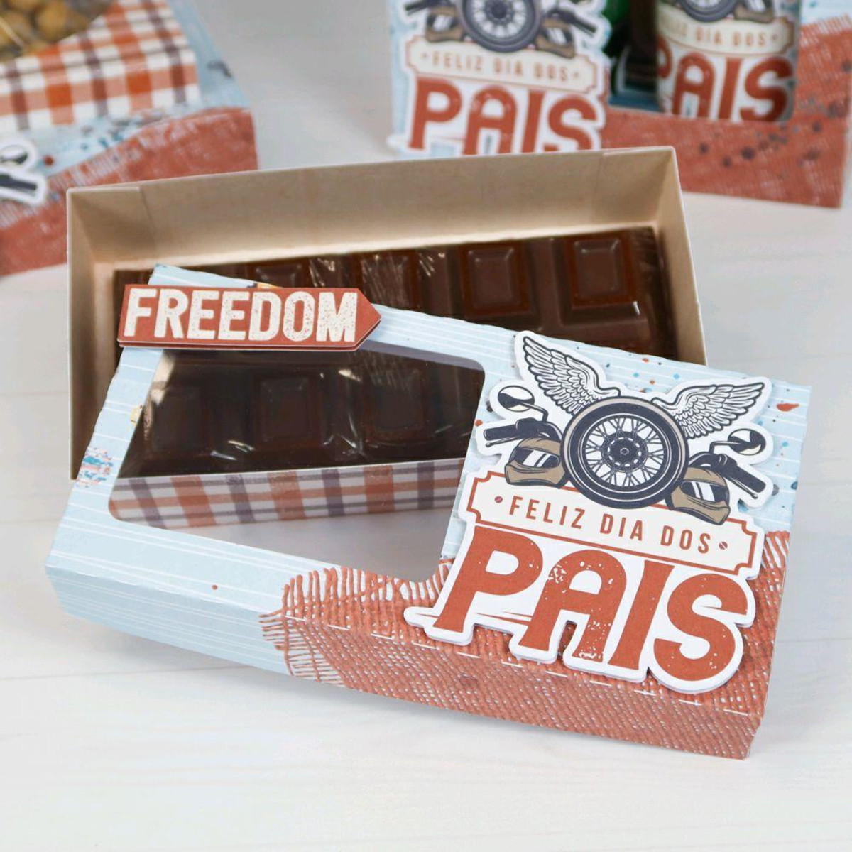 ARQUIVO DIA DOS PAIS BARRA DE CHOCOLATE MOTO 7933 PDF STUDIO - Imagem 2