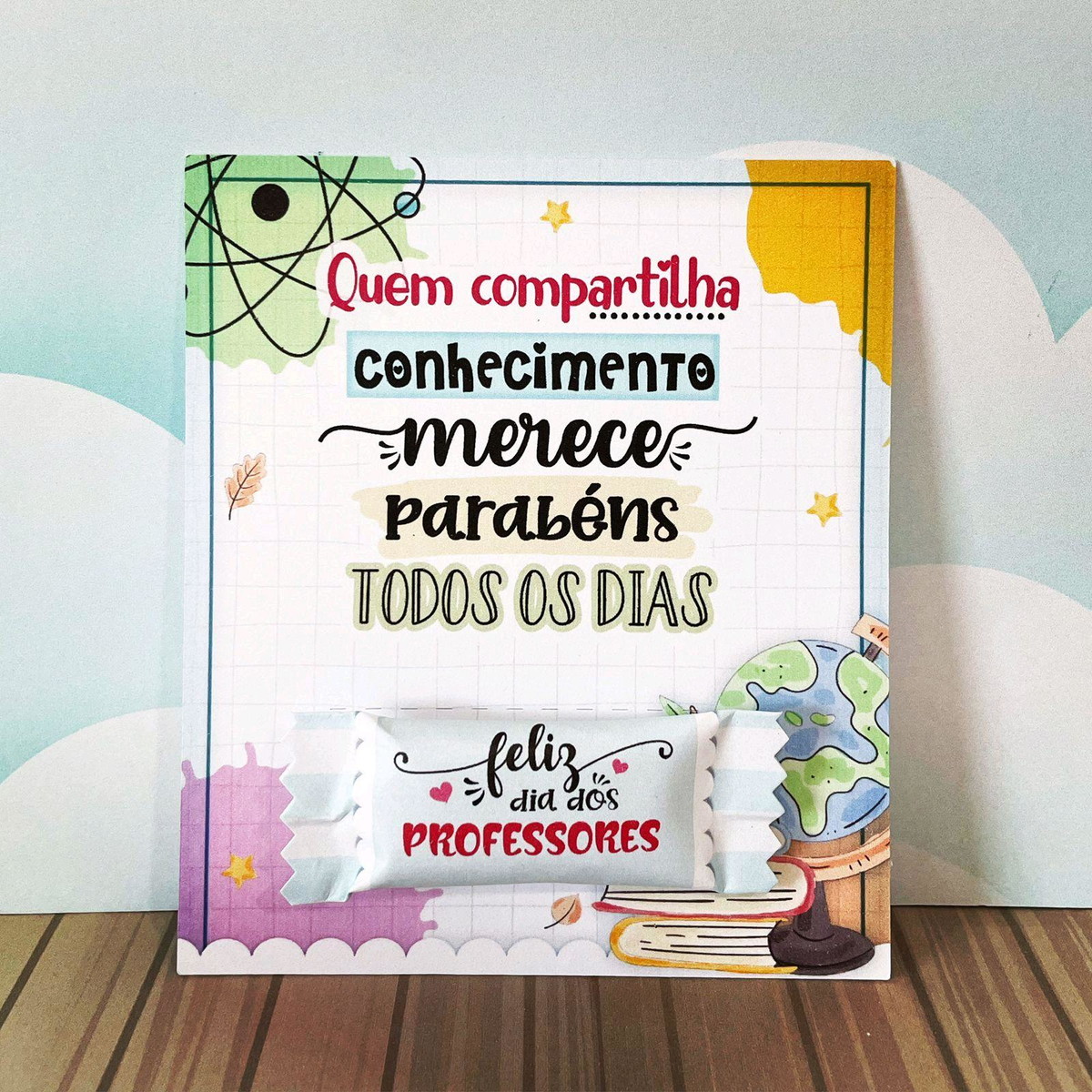 Arquivo Dia dos Professores Cartão com Bombom #10026