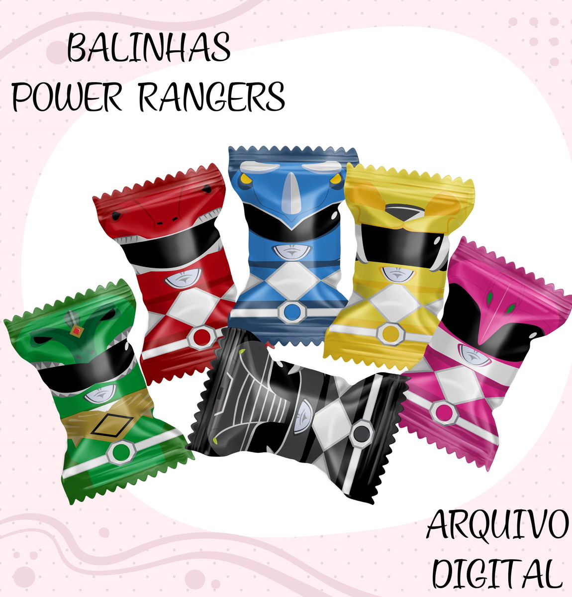 Arquivo Digital Balinha Power Rangers + Brindes