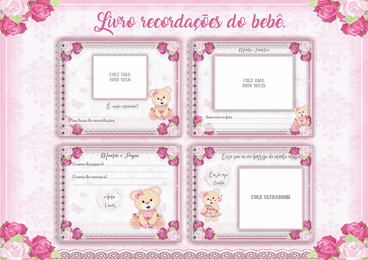 Arquivo Digital Livro do Bebê Ursinha Rosa - Imagem 3