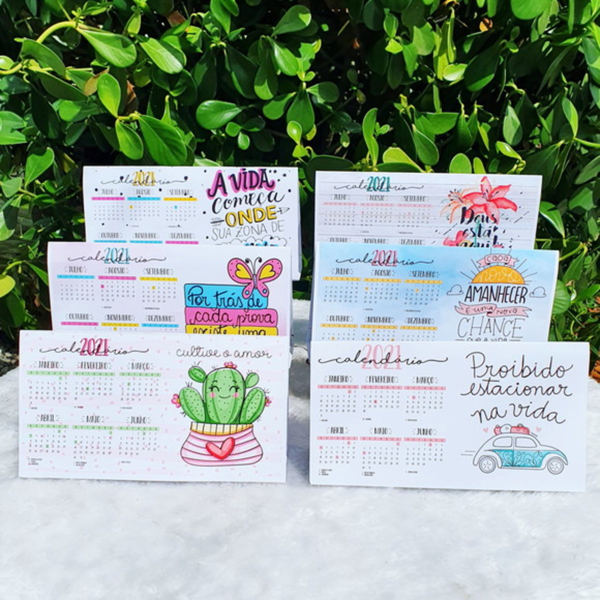 Arquivo digital calendários 2021 em PNG (48 modelos)