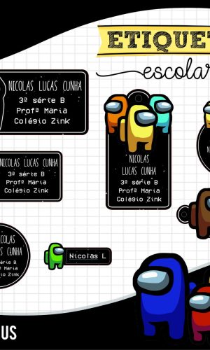 Arquivo Digital Etiqueta Escolar Among Us