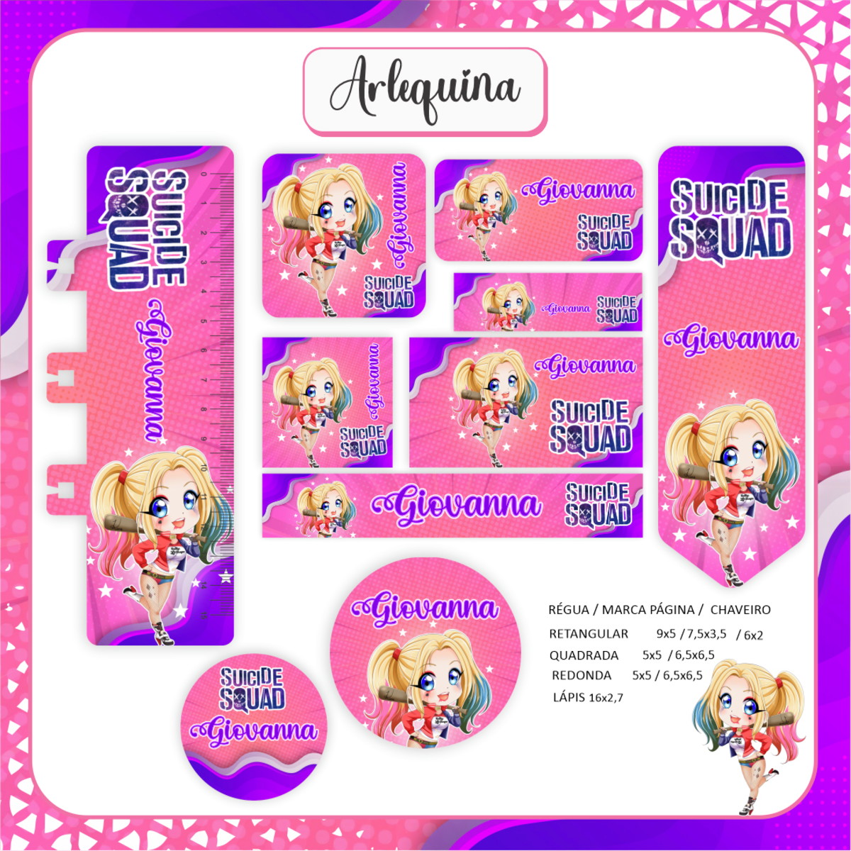 Arquivo Digital Etiqueta Escolar Arlequina