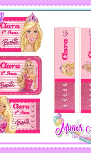 Arquivo Digital Etiqueta Escolar Barbie