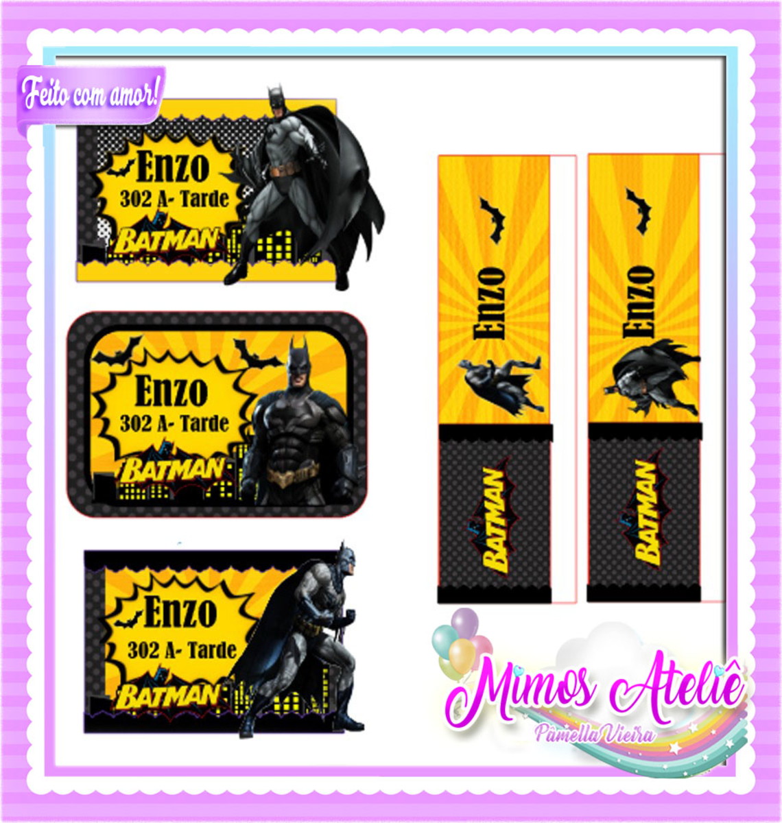 Arquivo Digital Etiqueta Escolar Batman