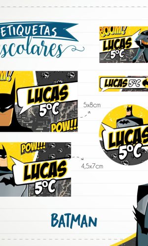 Arquivo Digital Etiqueta Escolar Batman