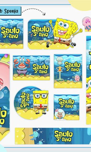 Arquivo Digital Etiqueta Escolar Bob Esponja