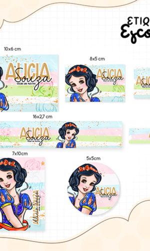 Arquivo Digital Etiqueta Escolar Branca de Neve