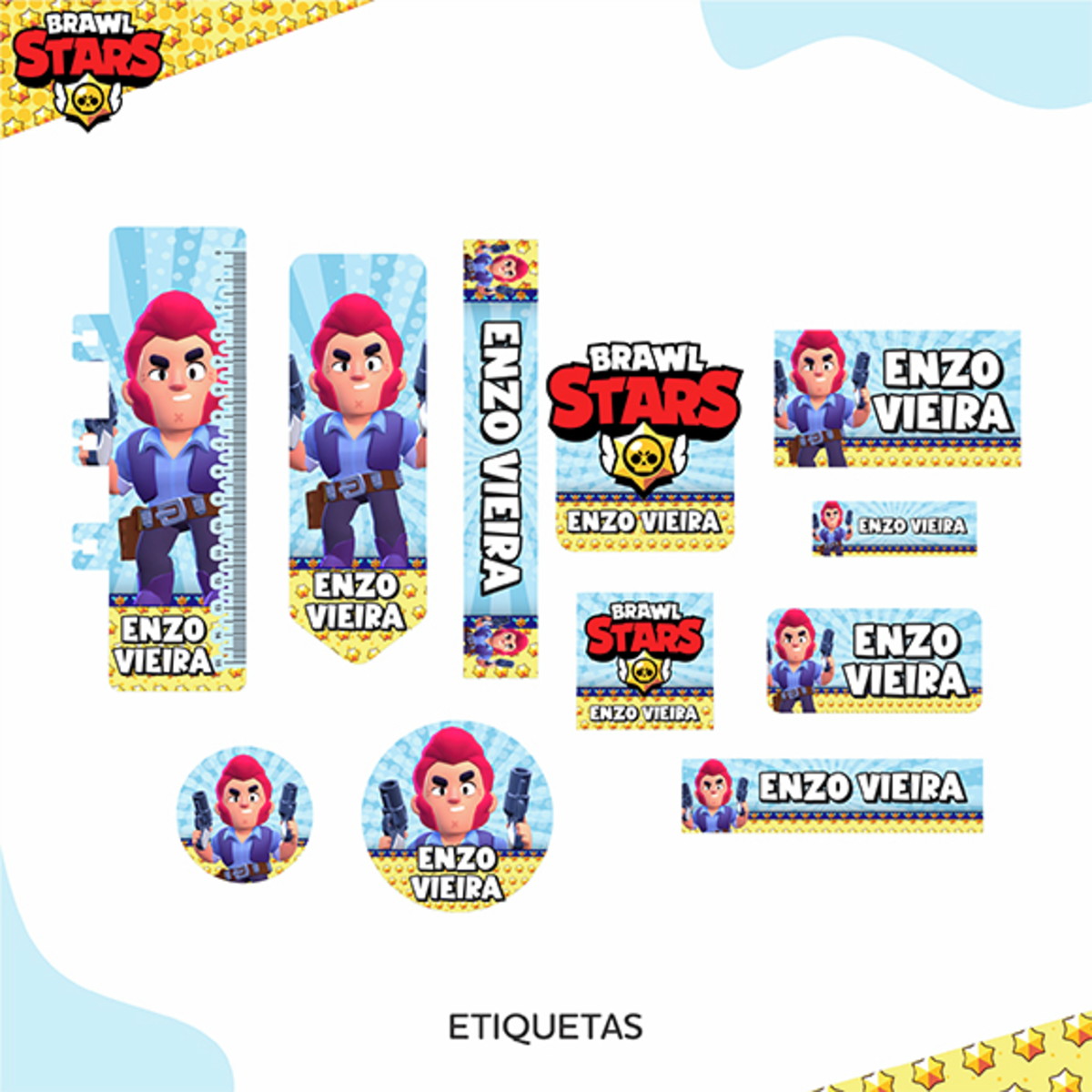 Arquivo Digital Etiqueta Escolar Brawl Star