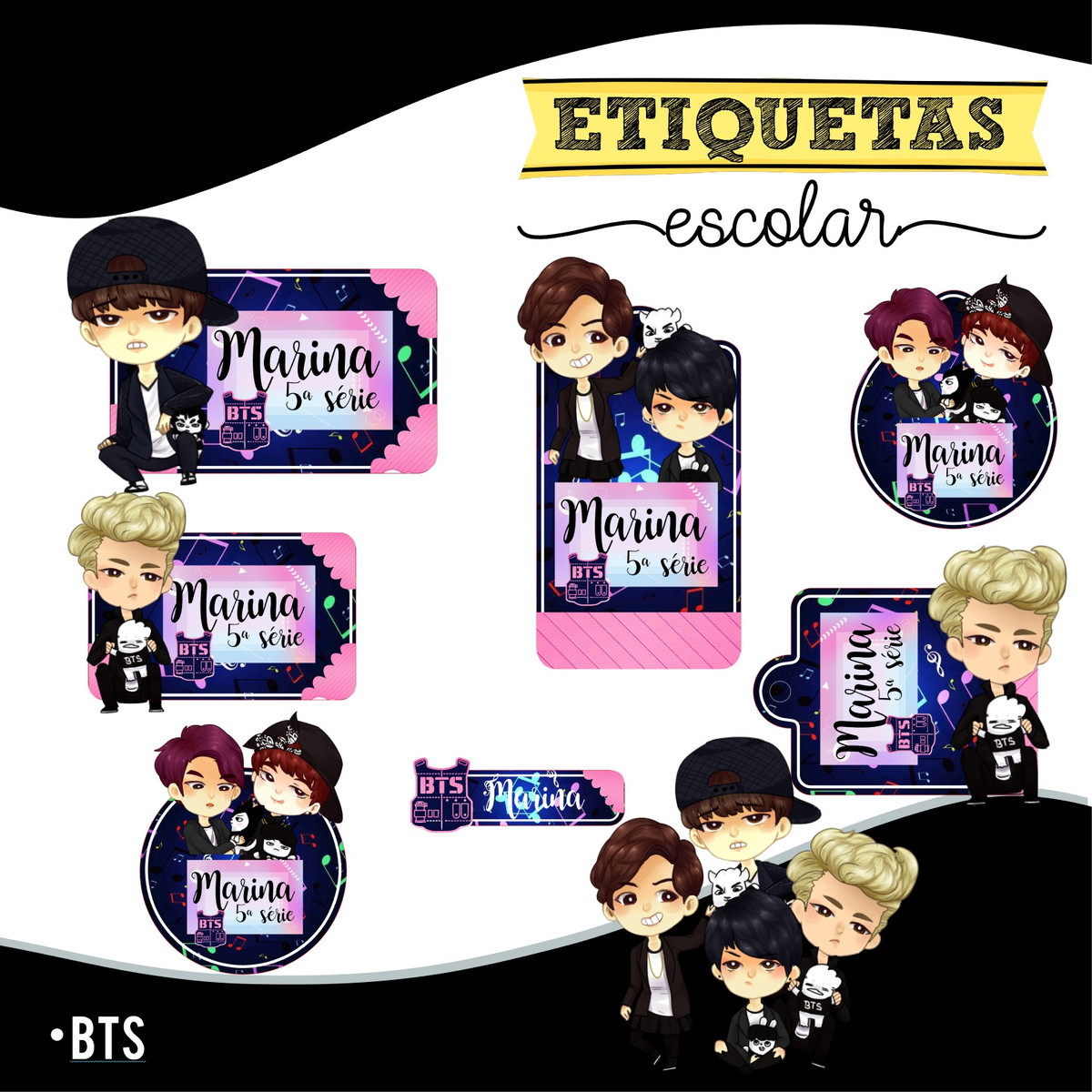 Arquivo Digital Etiqueta Escolar Bts