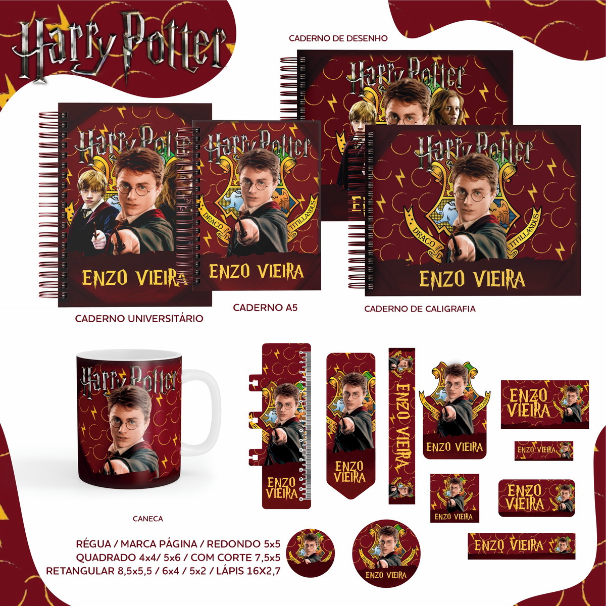 Arquivo Digital - Etiqueta Escolar (harry Potter) e