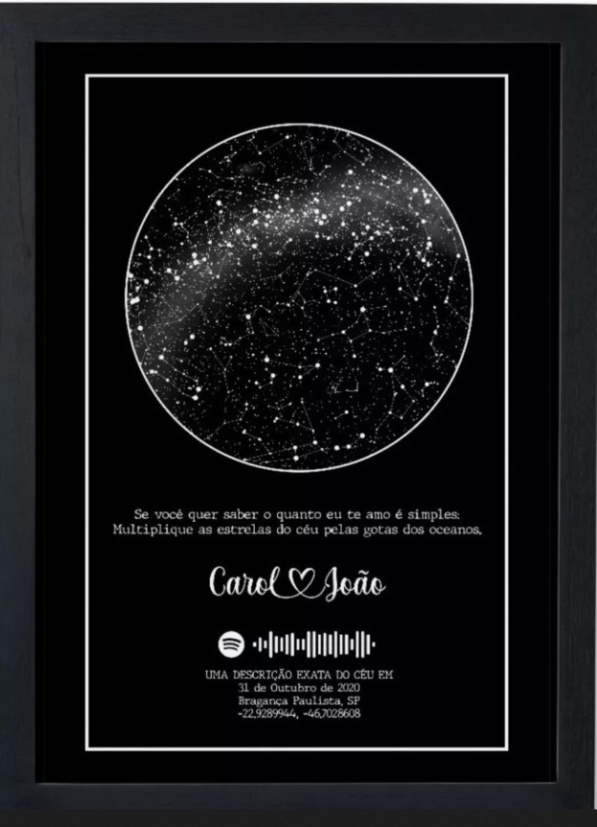 Arquivo Digital Quadro Mapa das Estrelas Personalizado