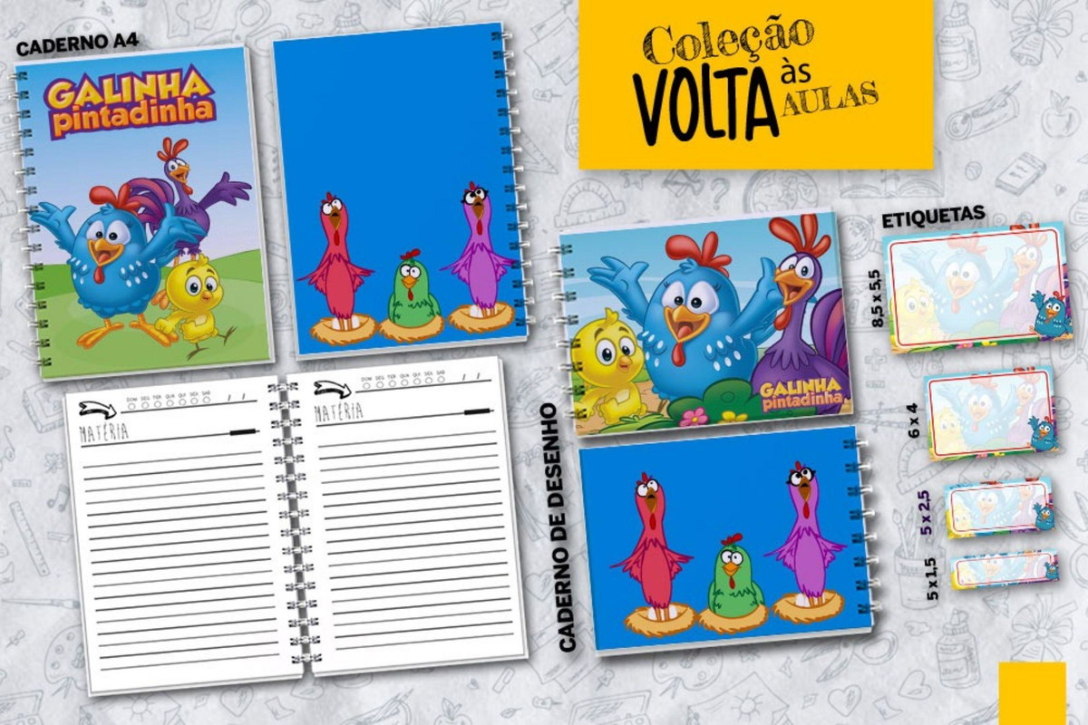 Arquivo Encardenação/etiqueta Escola Galinha Pintadinha15762
