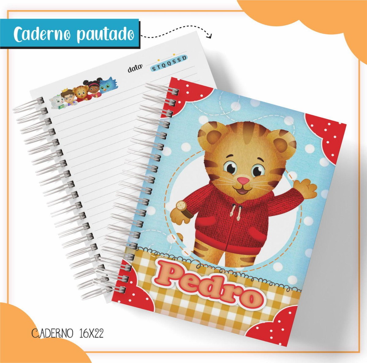 ARQUIVO ETIQUETA ESCOLAR DANIEL TIGERS #2821 STUDIO E PDF - Imagem 2