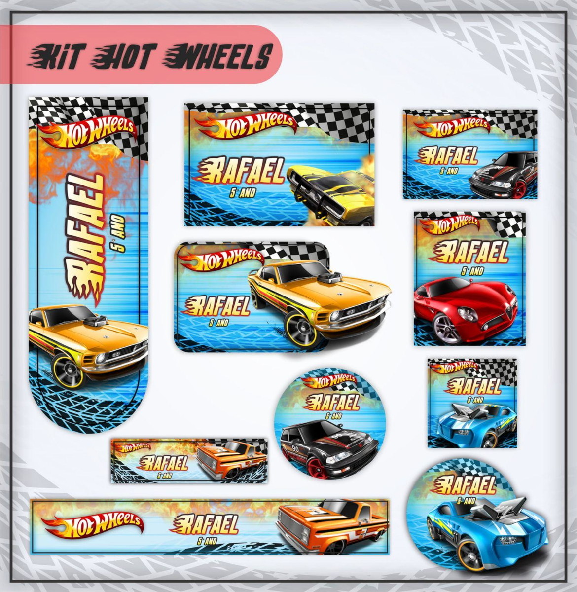 Arquivo Etiqueta Escolar Hot Wheels #2831 Studio e pdf