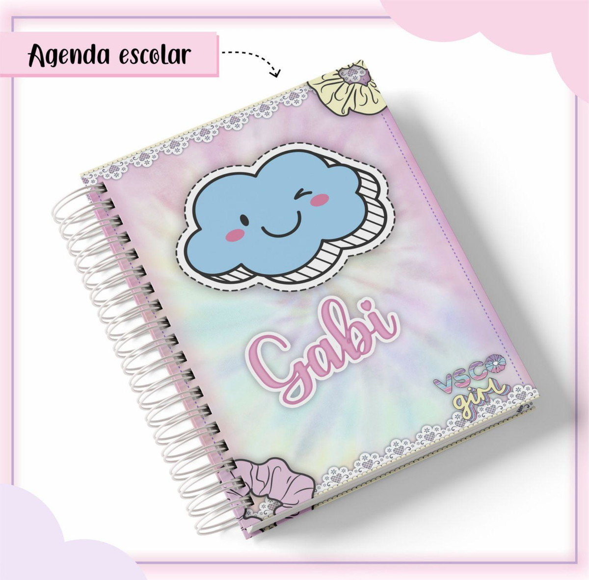 Arquivo Etiqueta Escolar Menina Vsco Girl #2824 Studio e pdf - Imagem 2