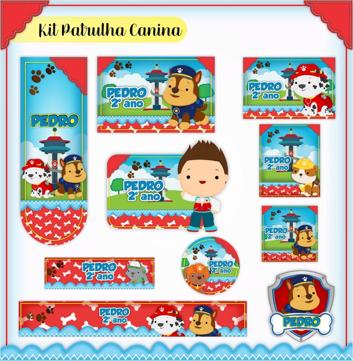 ARQUIVO ETIQUETA ESCOLAR PATRULHA CANINA #2832 STUDIO E PDF