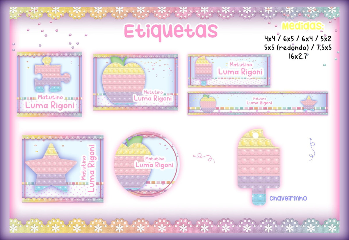 ARQUIVO ETIQUETA ESCOLAR POP IT MENINO #11315