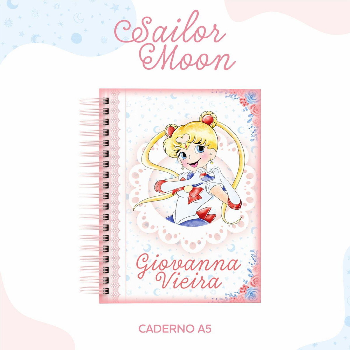 ARQUIVO ETIQUETA ESCOLAR SAILOR MOON #2815 STUDIO E PDF - Imagem 3