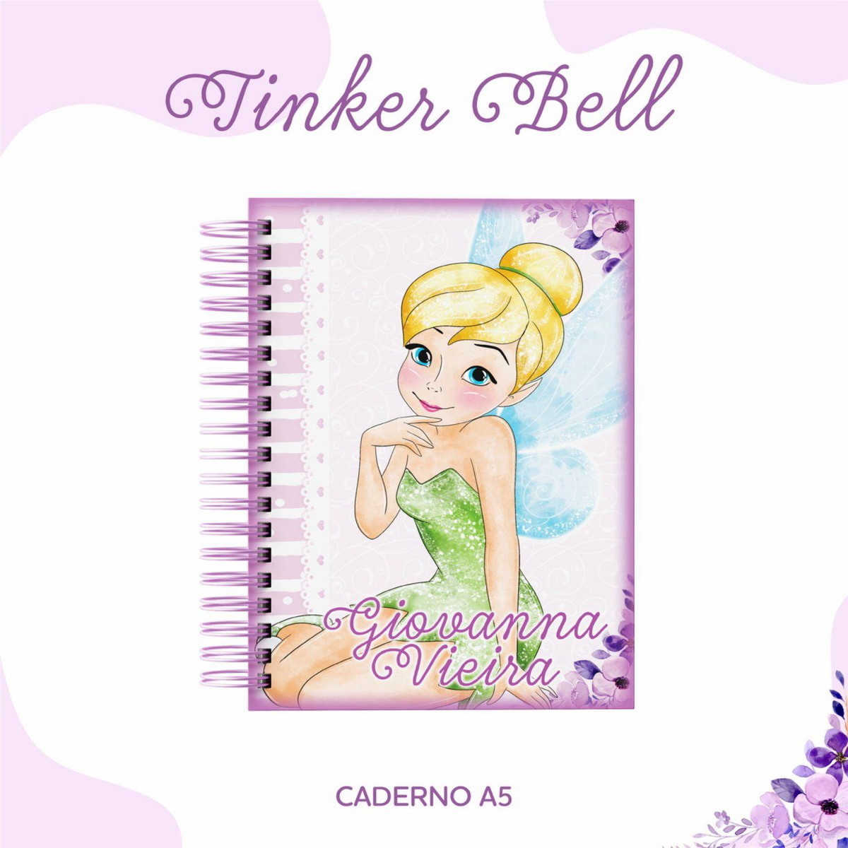 ARQUIVO ETIQUETA ESCOLAR TINKER BELL #2813 STUDIO E PDF - Imagem 3