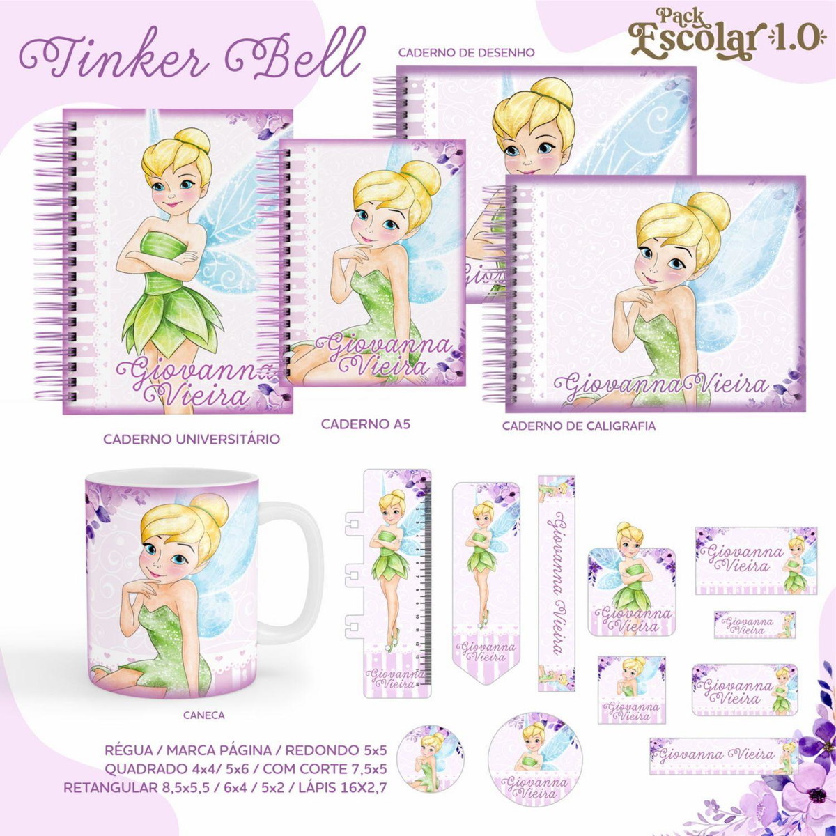 ARQUIVO ETIQUETA ESCOLAR TINKER BELL #2813 STUDIO E PDF