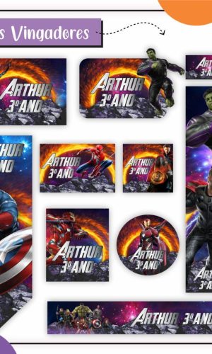 Arquivo Etiqueta Escolar Vingadores #2818 Studio e pdf