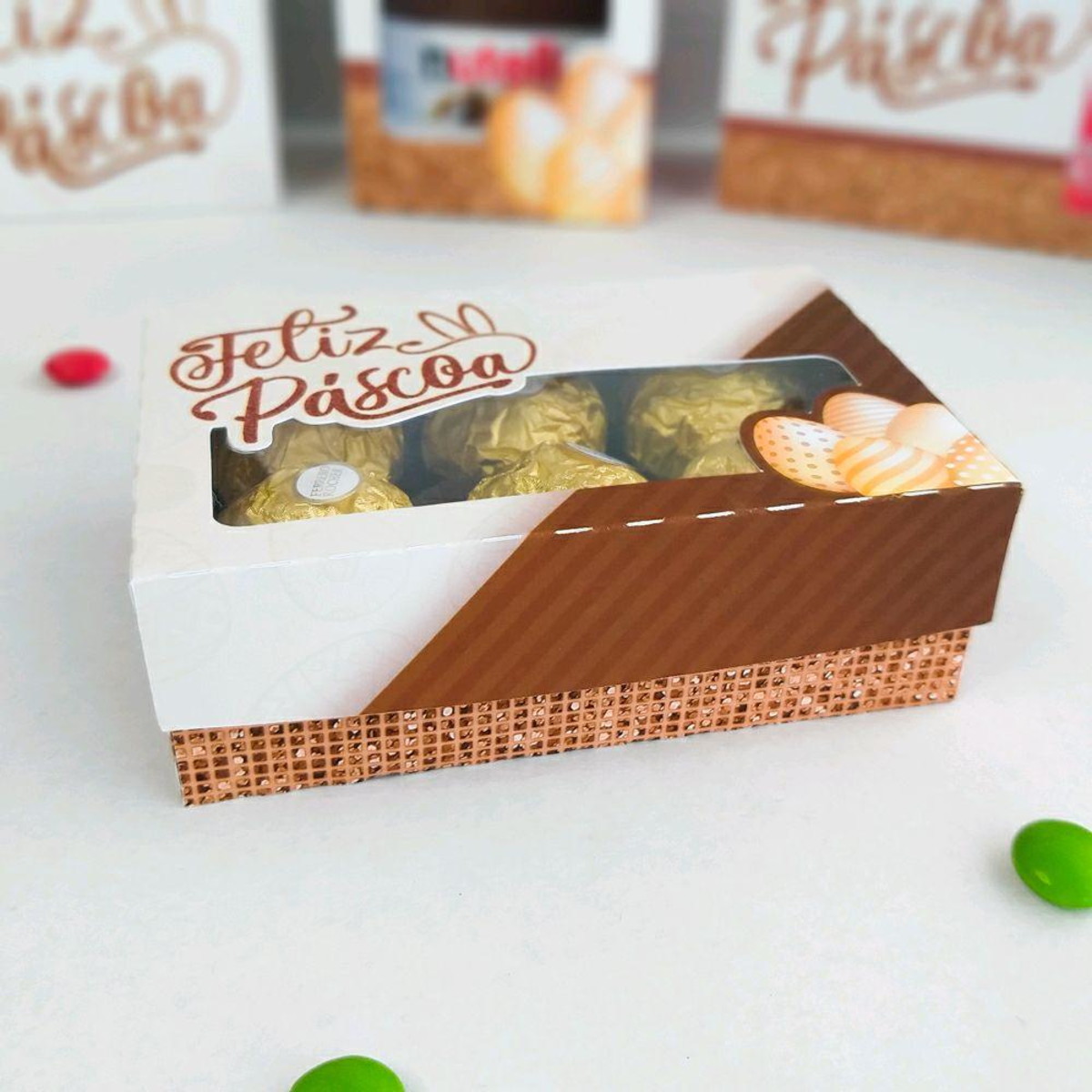 ARQUIVO FELIZ PASCOA CAIXA PARA 6 DOCES #4012 - Imagem 3