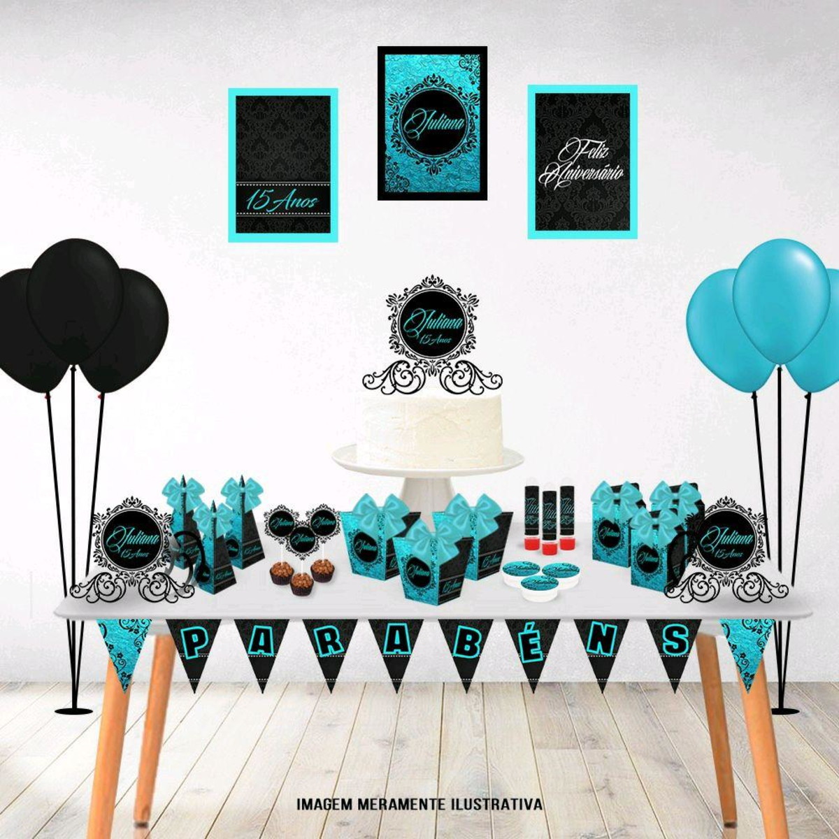 ARQUIVO FESTA DE 15 ANOS AZUL E PRETO (#7893) PDF STUDIO