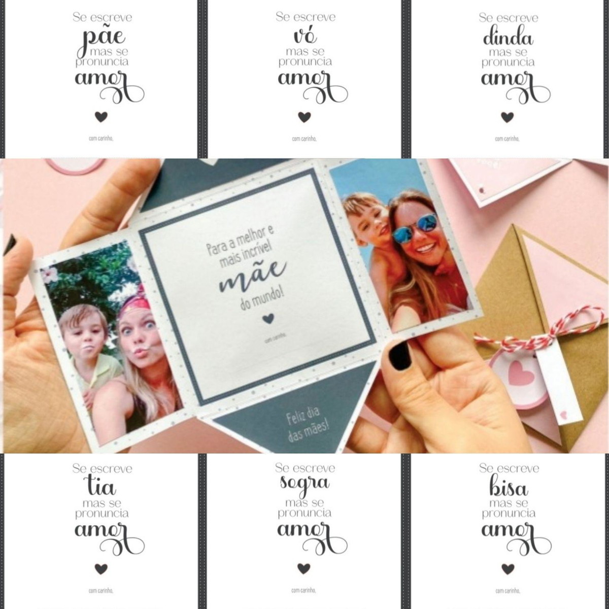 Arquivo Kit Cartão com Fotos e 15 Frases Dia das Mães #13933 - Imagem 3