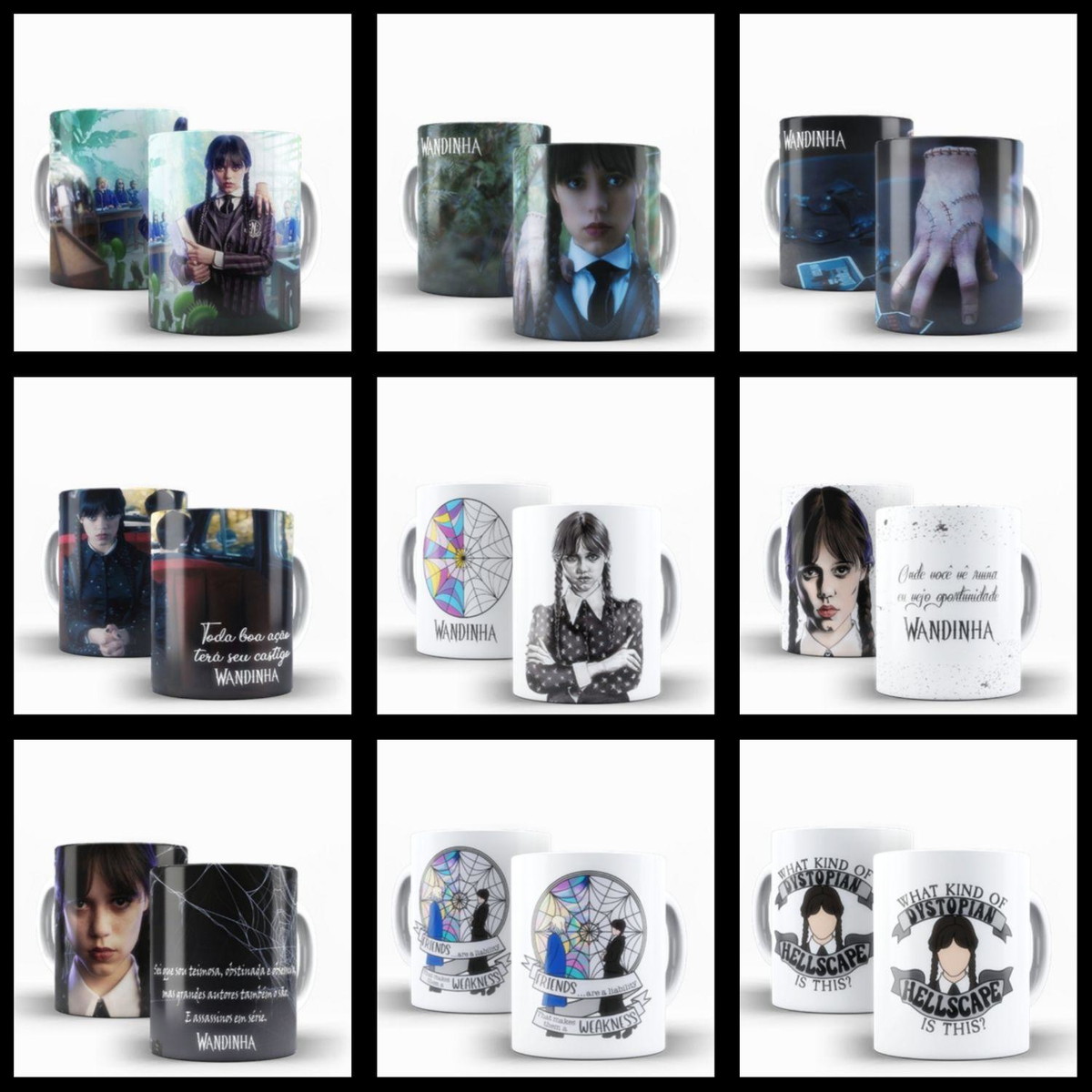 Arquivo Kit Completo Artes Caneca Série Wandinha 2023 #15678