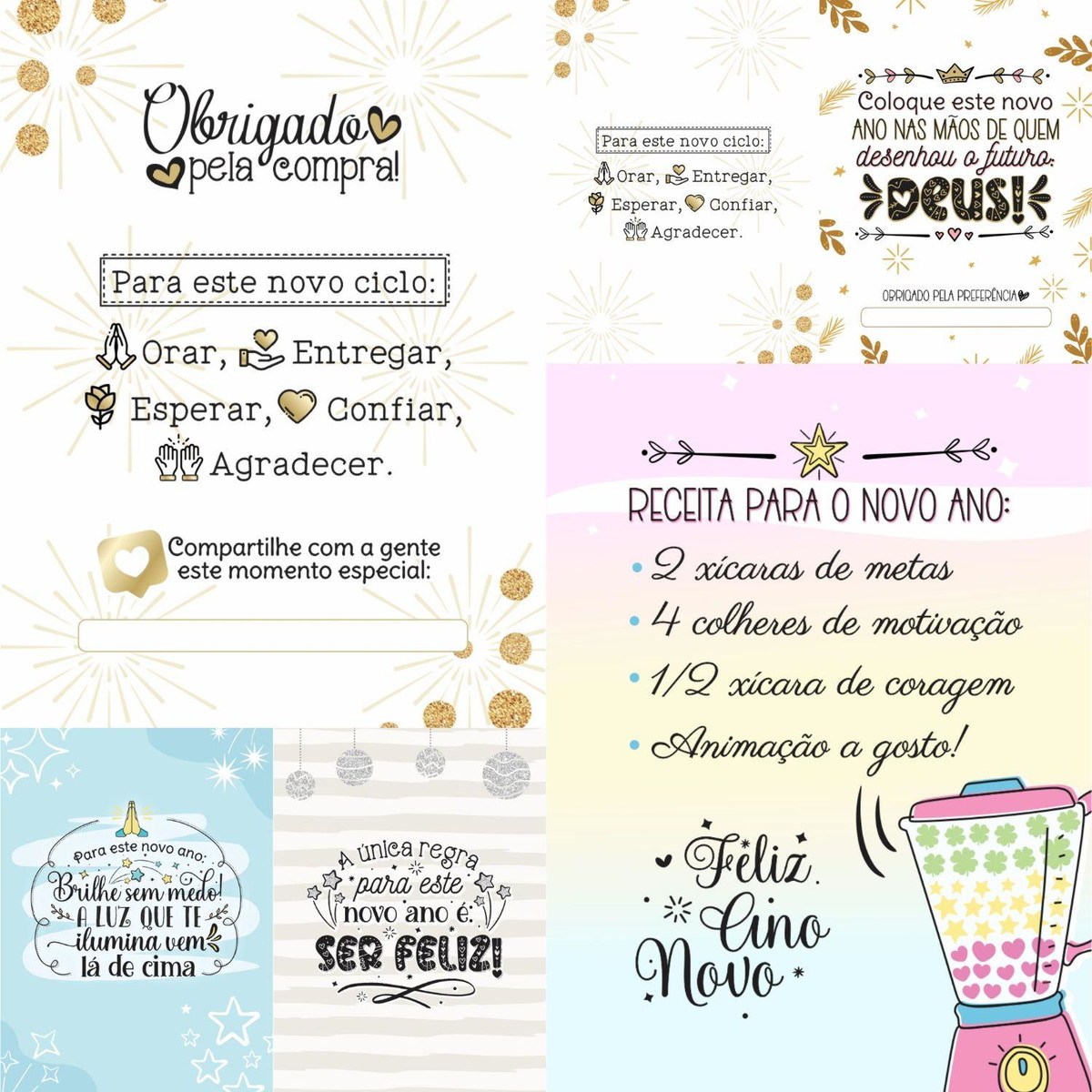 Arquivo Kit Digital Cartões p/ Clientes de Ano Novo #15613