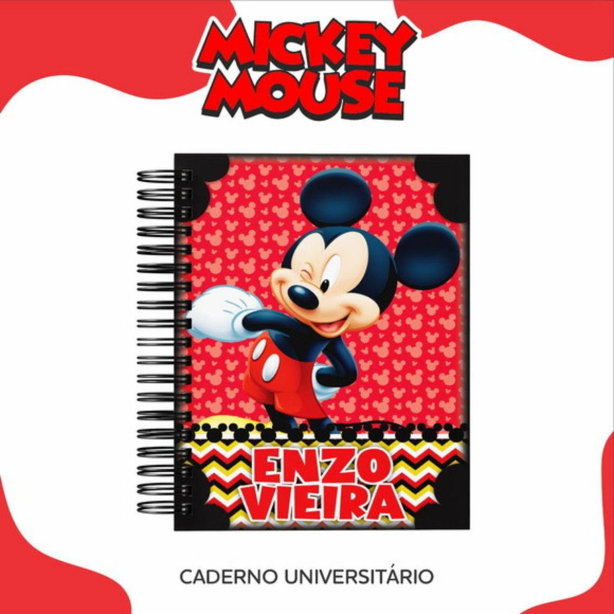 Arquivo Kit Encardenação/etiqueta Escolar Mickey #11340 - Imagem 3