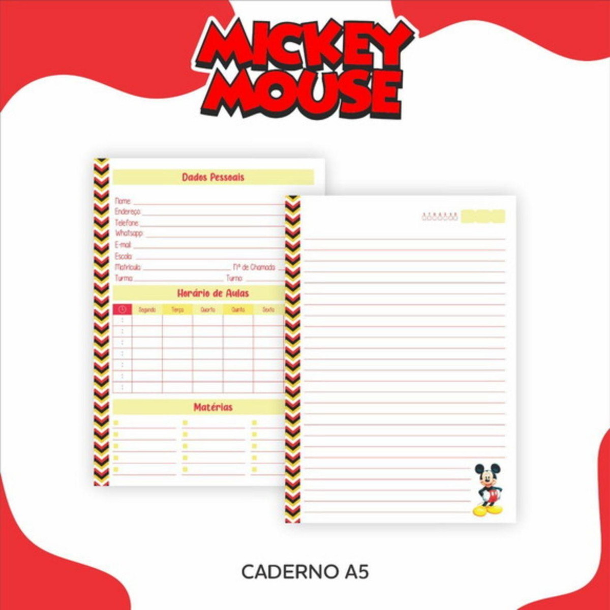 Arquivo Kit Encardenação/etiqueta Escolar Mickey #11340 - Imagem 4