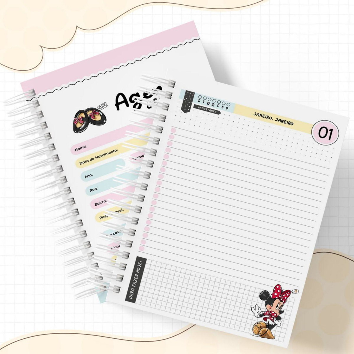 Arquivo Kit Encardenação/etiqueta Escolar Minnie #14649 - Imagem 3