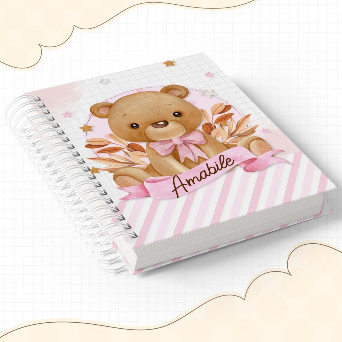 Arquivo Kit Encardenação/etiqueta Escolar Ursinha #14651 - Imagem 2