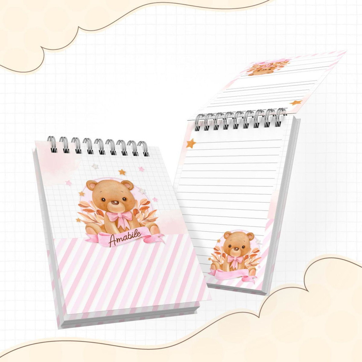 Arquivo Kit Encardenação/etiqueta Escolar Ursinha #14651 - Imagem 4