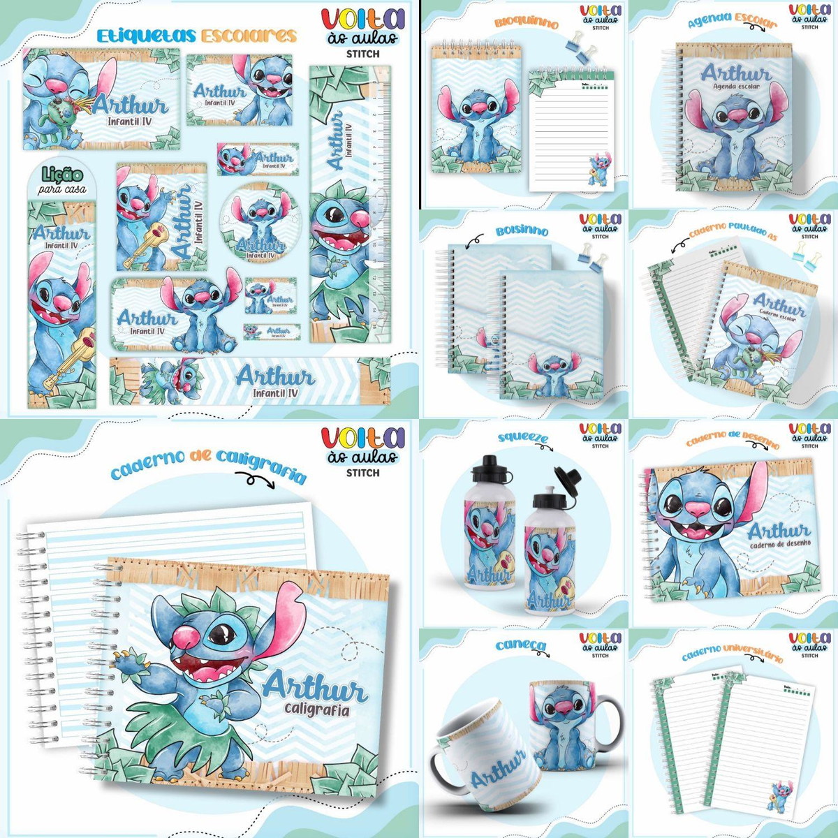 Arquivo Kit Escolar Completo Tema Stich #16868