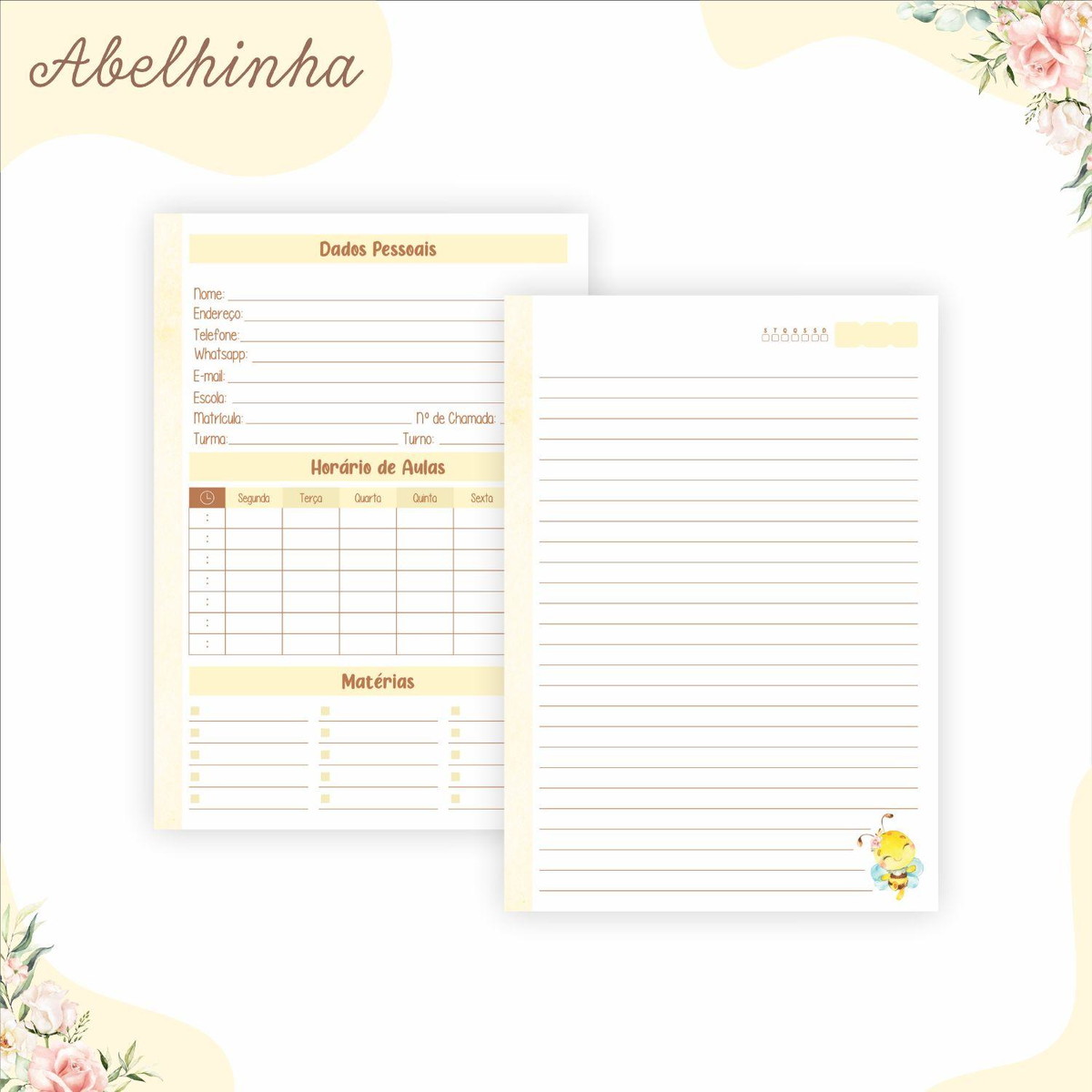 ARQUIVO KIT ETIQUETAS ESCOLARES ABELHINHA #11319 - Imagem 4