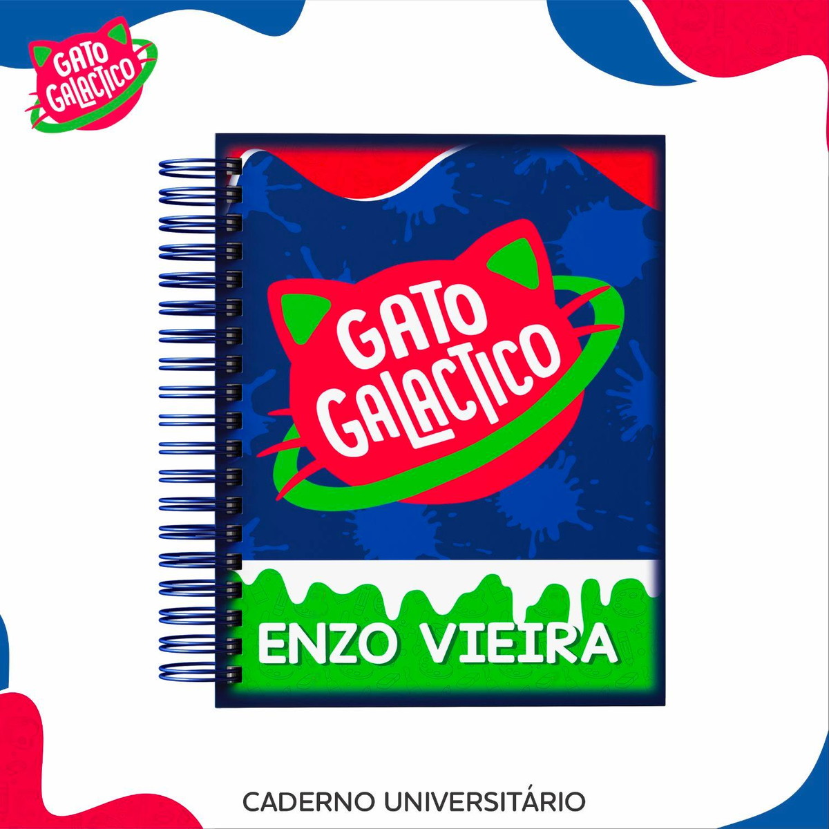 Arquivo Kit Etiquetas Escolares Gato Galactico #11330 - Imagem 5