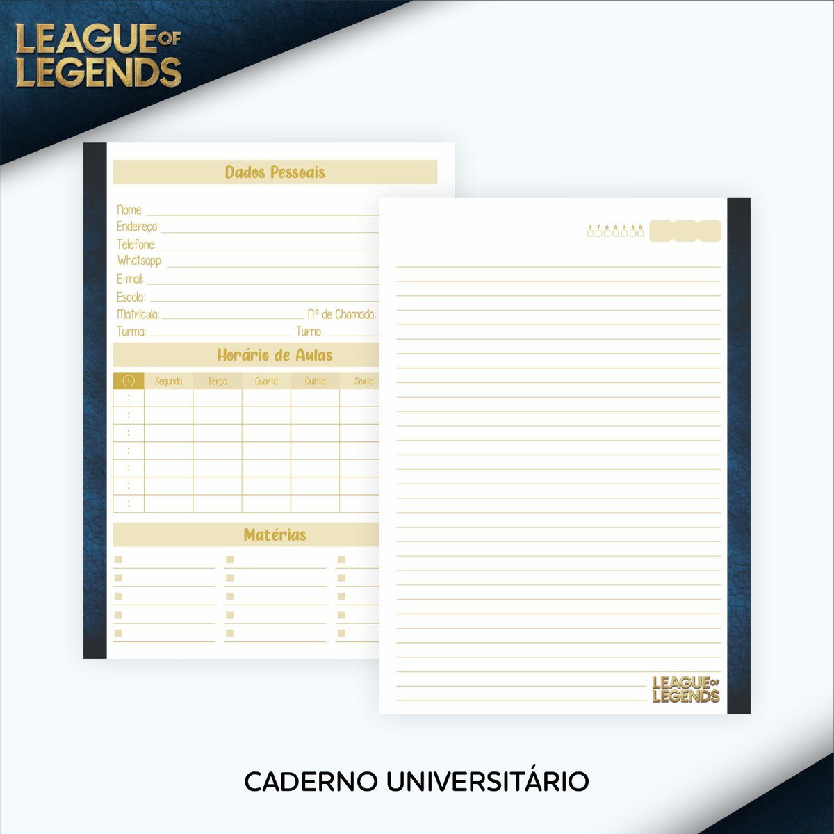 ARQUIVO KIT ETIQUETAS ESCOLARES LEAGUE OF LEGENDS #11315 - Imagem 3